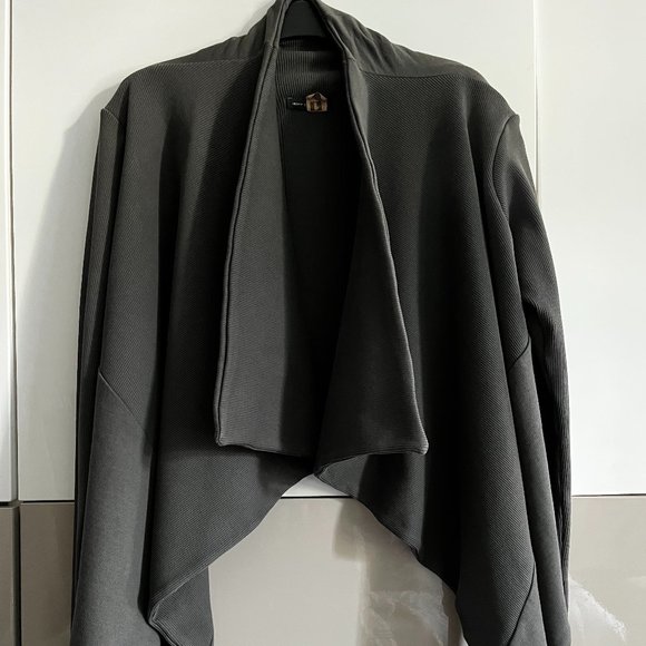 HERFF CHRISTIANSEN Grey Drape cardigan - Picture 1 of 9